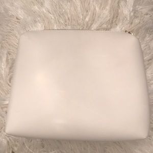 White leather cosmetic bag